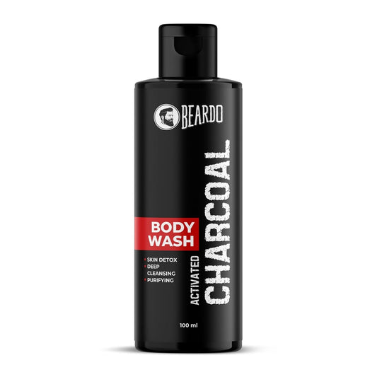Beardo Activated Charcoal Anti-Pollution Body Wash, 100ml | Deep Pore Cleaning | Removes Dirt & Impurities | For Body & Face | Reduces Acne | Oil Control | For Men