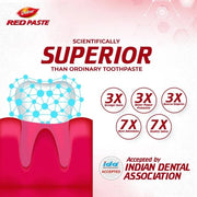 Dabur Red Toothpaste - 350g (175g x2) Family Pack with Toothbrush | Fluoride Free| Helps in Bad Breath Treatment, Cavity Protection, Plaque Removal | For Whole Mouth Health| Power of 13 Potent Ayurvedic Herbs