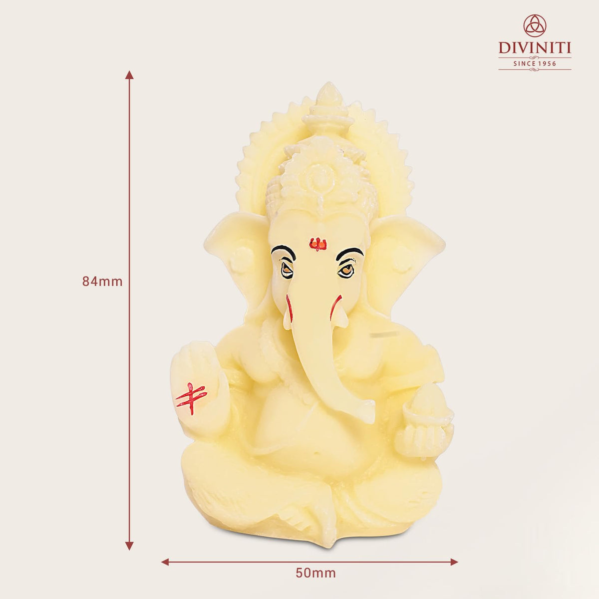 DIVINITI Resin Lord Ganesha Idol for Car Dashboard, Tabletop|Ganesh Statue for Good Luck and Success|Ganpati Murti for Home Decor Mandir, Office Desk Puja Gift Yellow (8.4x4.2cm), Religious