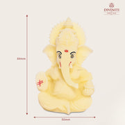 DIVINITI Resin Lord Ganesha Idol for Car Dashboard, Tabletop|Ganesh Statue for Good Luck and Success|Ganpati Murti for Home Decor Mandir, Office Desk Puja Gift Yellow (8.4x4.2cm), Religious