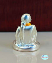 SHINDE EXPORTS Gold Silver Plated Shirdi Saibaba Marble Idol Statue Small 4.5m (Silver Plated)