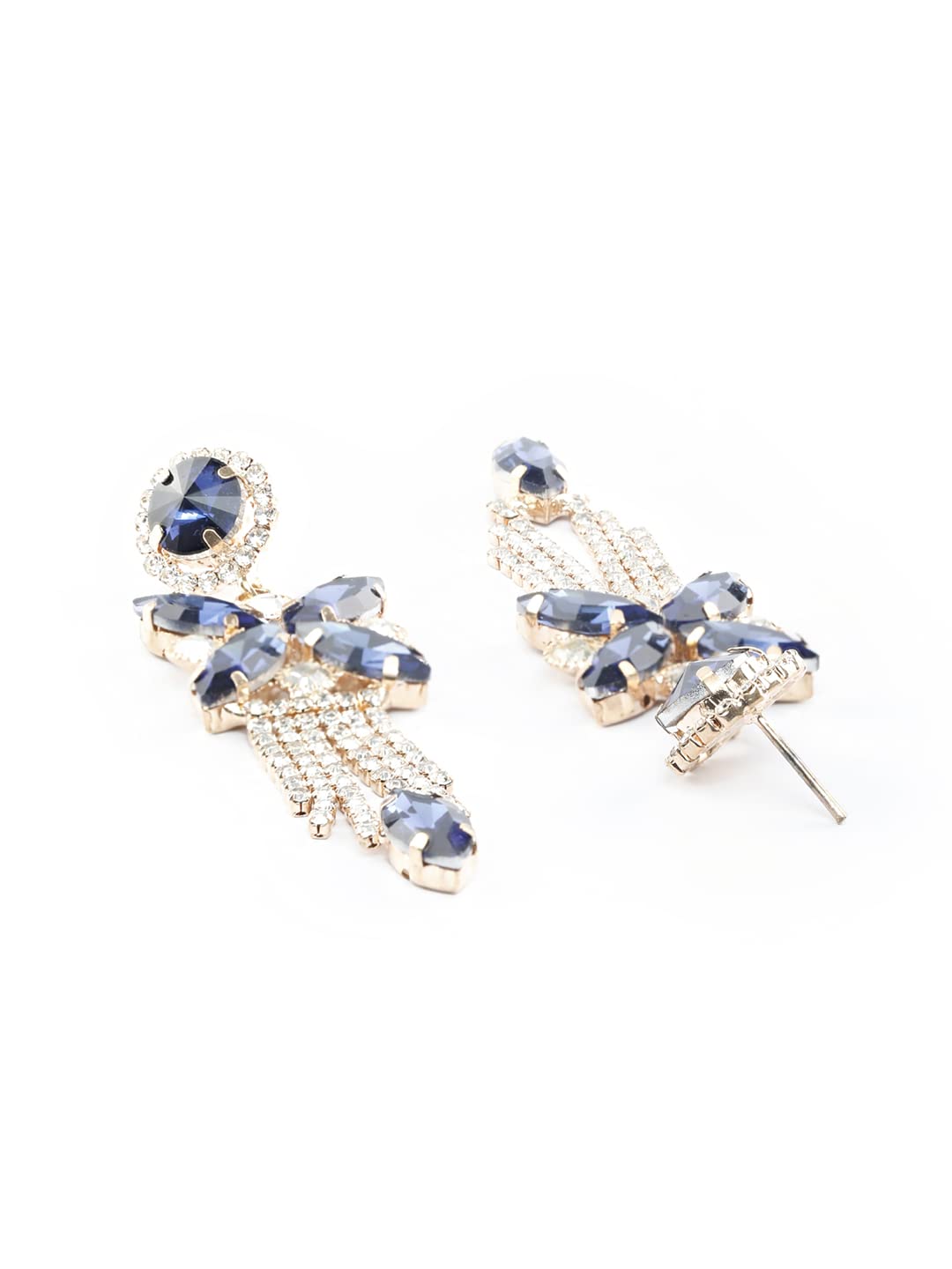 Priyaasi Contemporary Blue American Diamond Drop Earrings