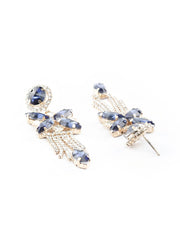 Priyaasi Contemporary Blue American Diamond Drop Earrings