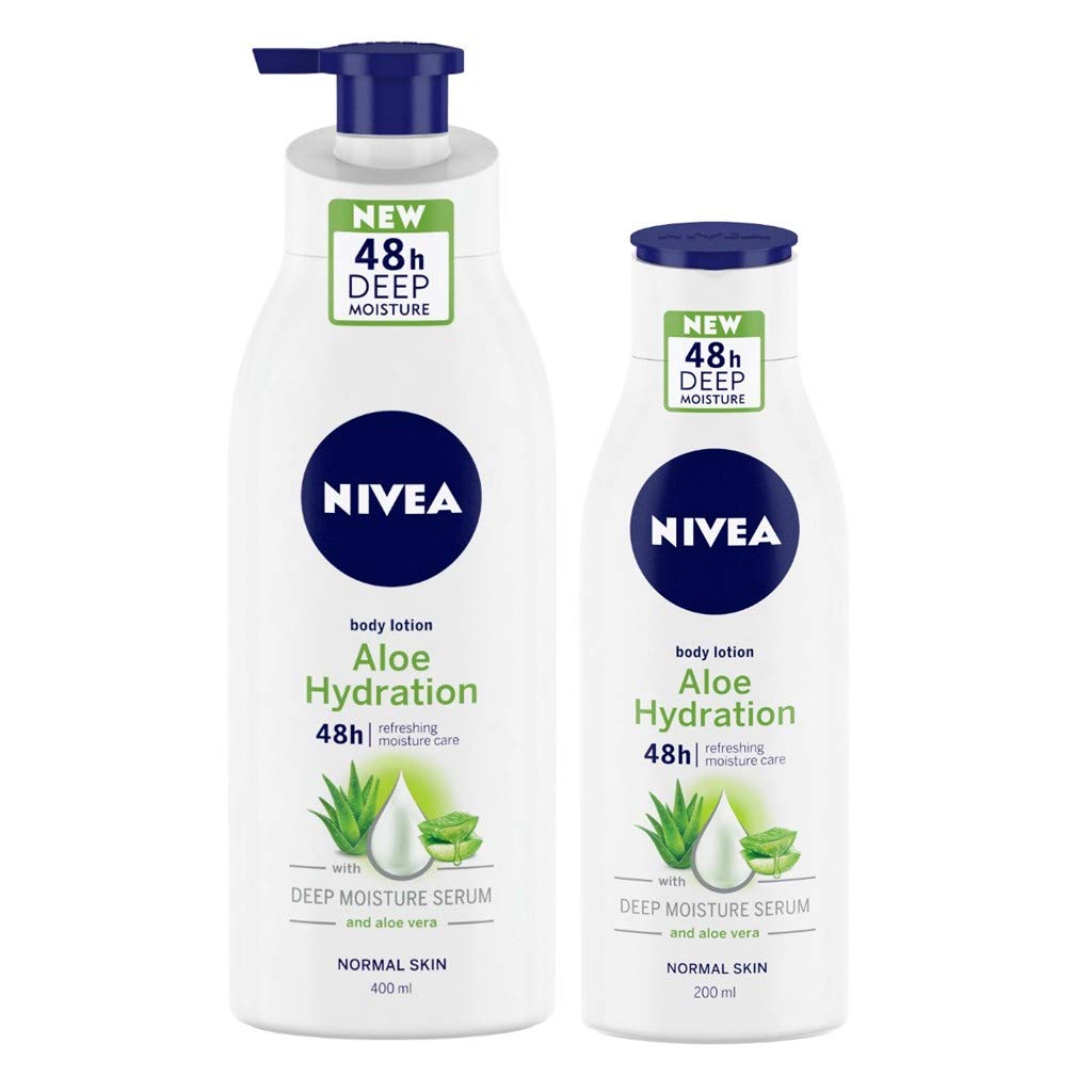 NIVEA Aloe Hydration Body Lotion, 400ml & NIVEA Aloe Hydration Body Lotion, 200 ml (Pack of 2)