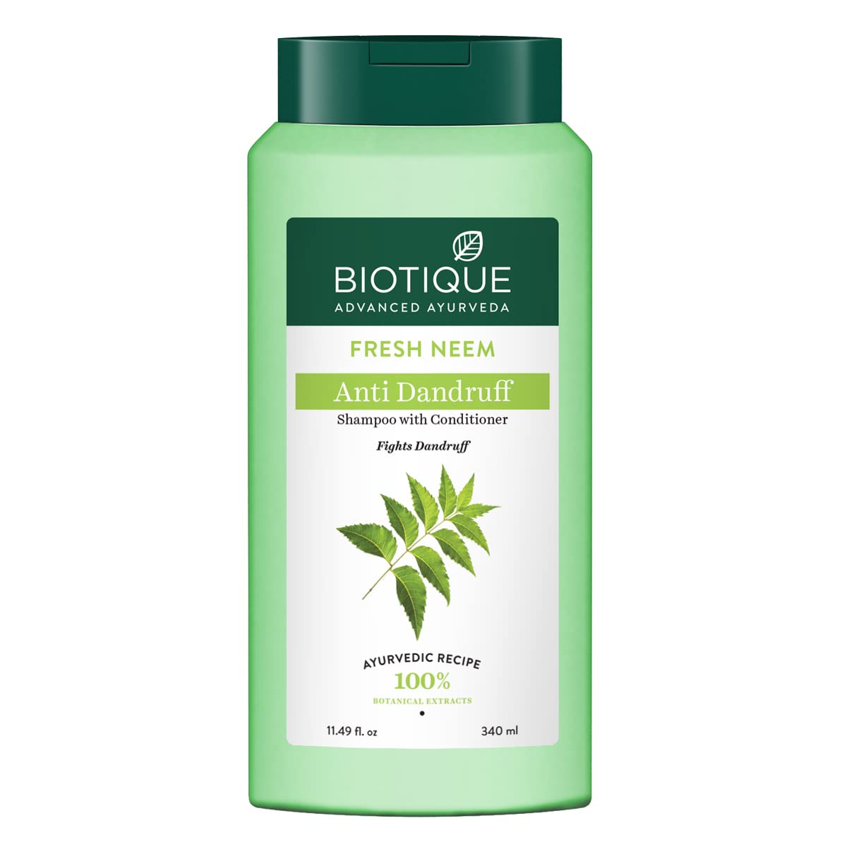 Biotique Fresh Neem Anti Dandruff Shampoo and Conditioner | Controls Dandruff | Eliminates Dryness, Flaking, and Itching | Hair Looks Fresh and Lustrous |Suitable for All Skin Types | 180ml