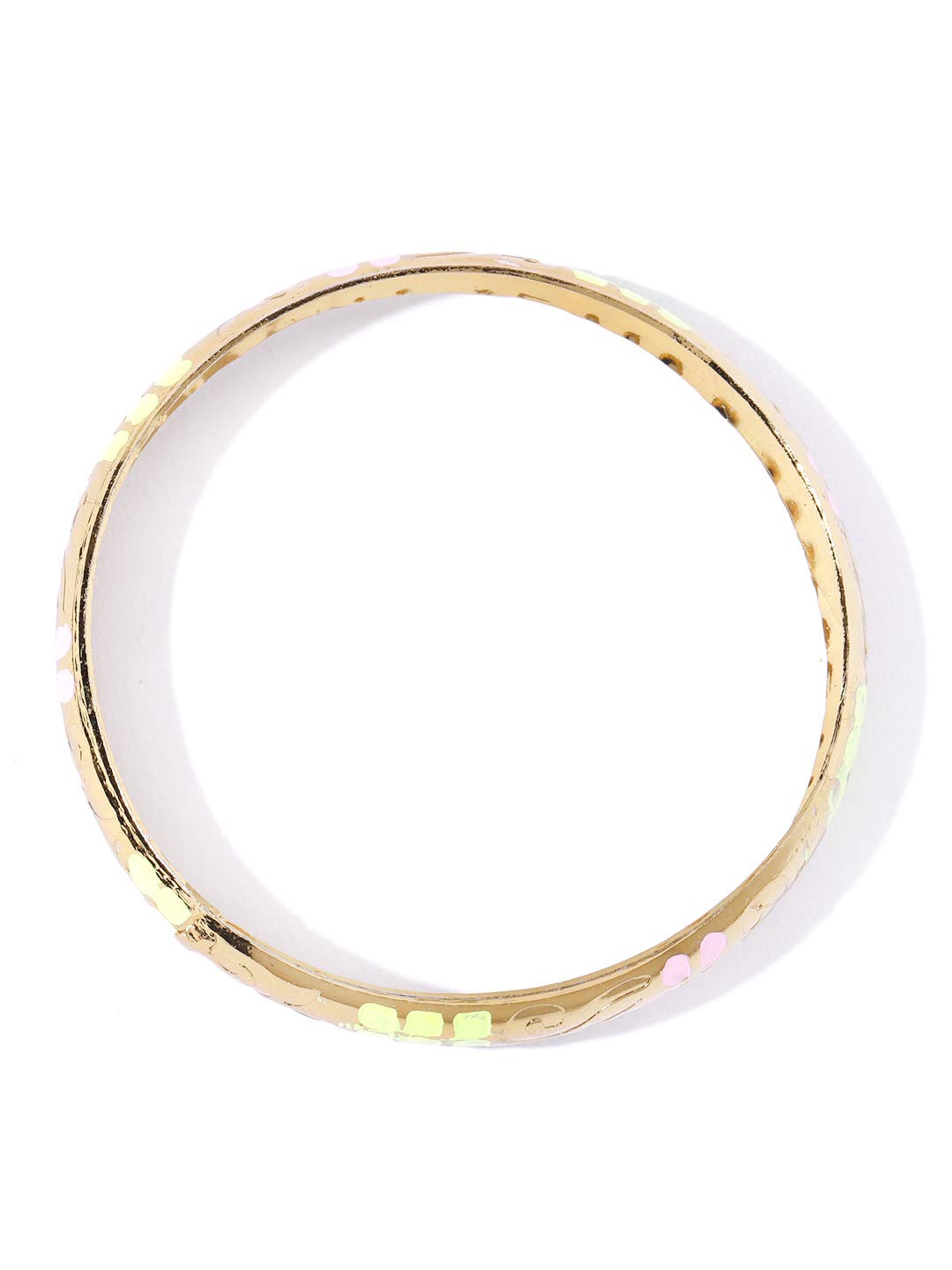 Priyaasi Set of 7 Gold-Plated Peacock Inspired Meenakari Bangles