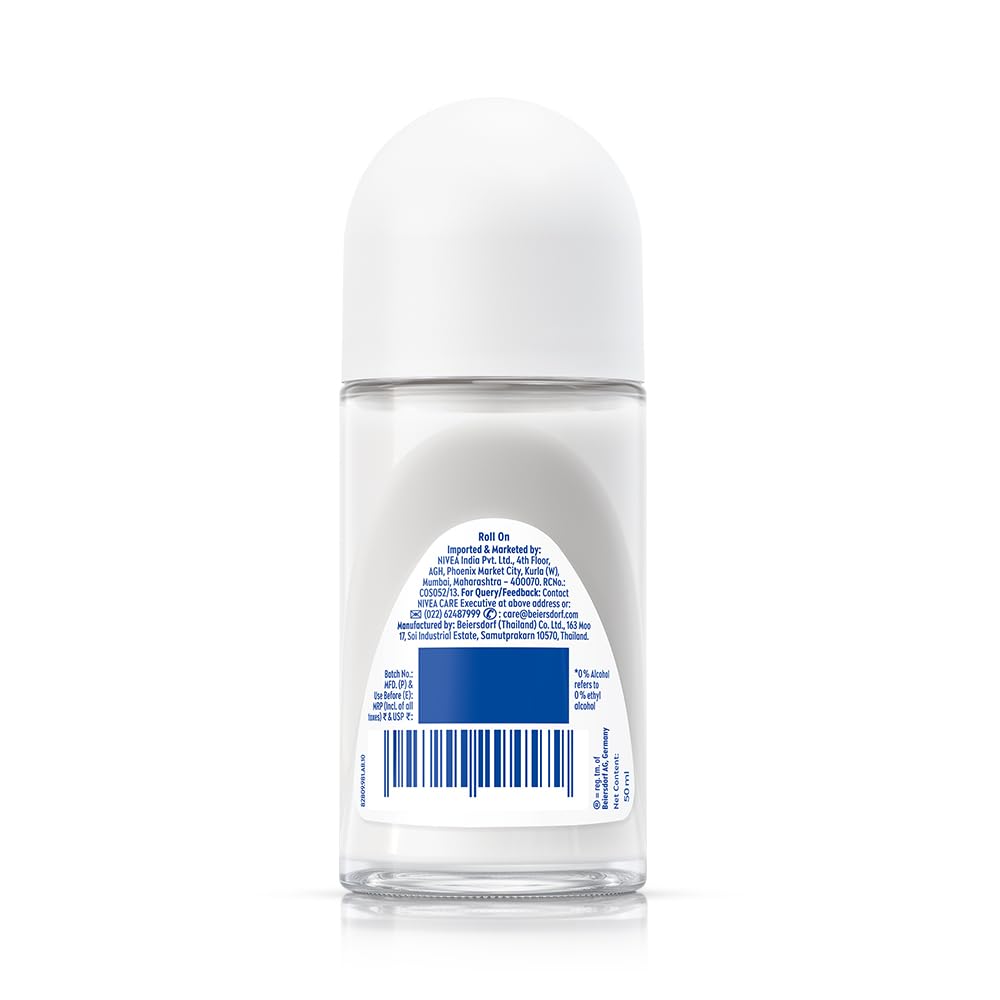 NIVEA Fresh Natural Roll On Deodorant | 72H Long Lasting Freshness | Fights Bacteria and Bad Odour | Mild Soothing Fragrance | With Ocean Extracts | 0% Alcohol | Dermatologically Approved & Paraben Free Formula | 50ml