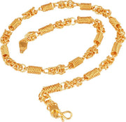 ASTRODIDI Stylish Heavy Golden color Gold Plated Brass Neck Chain | Exclusive Neck Fancy Chain for Men Women Girls Boys