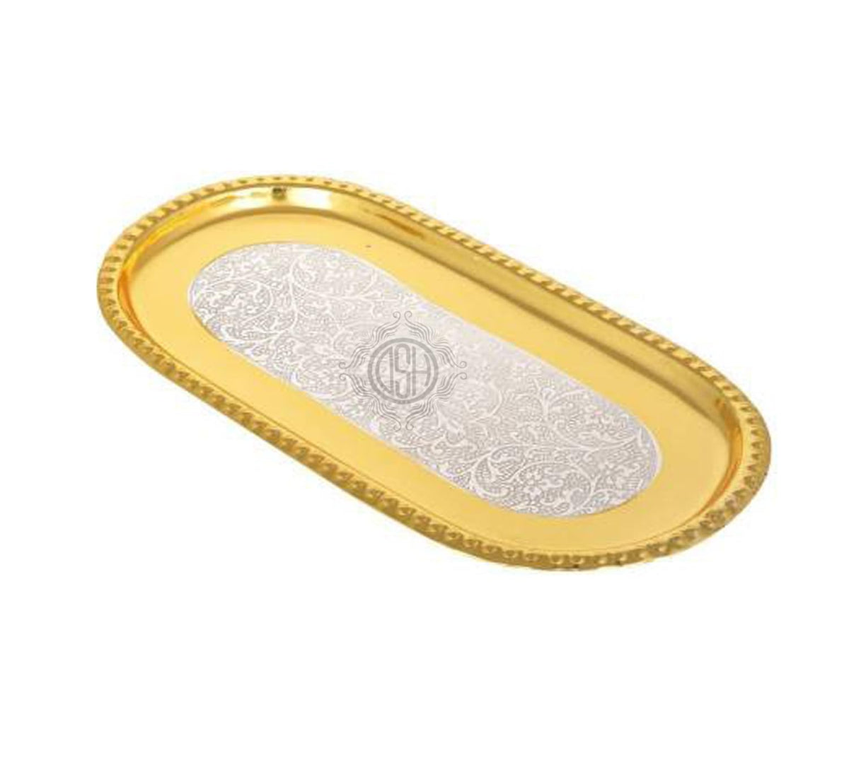 DSH Silver and Gold Plated Snacks and Dessert Bowl with Spoon and Tray Set for Home Decor Item with Velvet Box