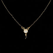 ASTRODIDI Stylish Black Beads Chain Single Stone Mangalsutra/Designer Gold Plated Brass One Stone Mangal Sutra For Women (Golden, Black)