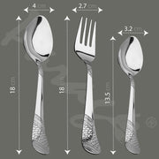 Parage 18 Pieces Premium Stainless Steel Cutlery Set, Home & Kitchen with Gift Box (6 Pieces Each Table Spoons, Table Forks & Tea Spoons) with Leatherite Box (Imperial Design)