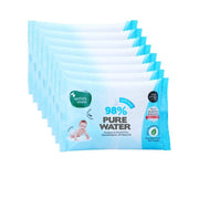 Mother Sparsh Cotton Scented Water Plant Fabric, Biodegradable Wipe (Blue, 15 Wipes)