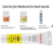 Camel Camlin Kokuyo Artist Acrylic Colour Tubes 120ml Lemon Yellow 236