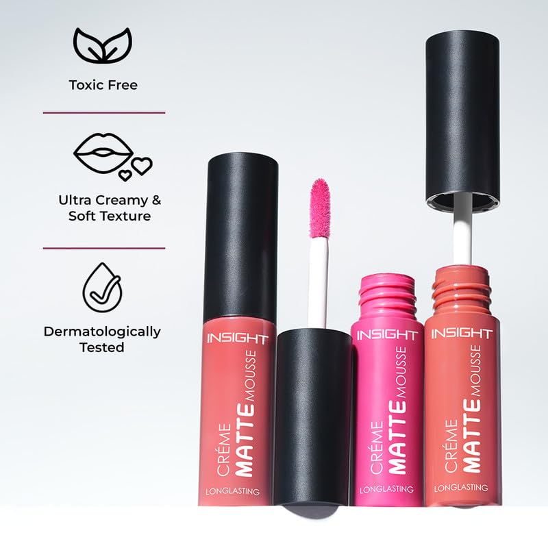 INSIGHT Crème Matte Mousse | Velvety Texture | Soft Matte Finish | Infused with Squalane | Lightweight & Long-Lasting Formula | Doll - 6.5 g