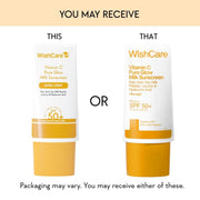 WishCare Vitamin C Pure Glow Milk Sunscreen with SPF 50 PA++++ In-Vivo Tested | Glowing Skin with Broad Spectrum Protection | Ultra Lightweight, Oil Free & No White Cast | For All Skin Types | 30ml