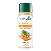 Biotique Carrot Seed Anti- Ageing After- Bath Body Oil | Prevents Fine Lines and Wrinkles |Smooth and Radiant Skin| 100% Botanical Extracts | Suitable for All Skin Types | 120ml
