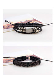 6pcs Latest Collection Genuine Leather Bracelet Wraps Casual Wear Skin Friendly Stylish Bracelets for Men Boys by Shining Diva Fashion