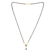 ASTRODIDI Stylish Black Beads Chain Single Stone Mangalsutra/Designer Gold Plated Brass One Stone Mangal Sutra For Women (Golden, Black)