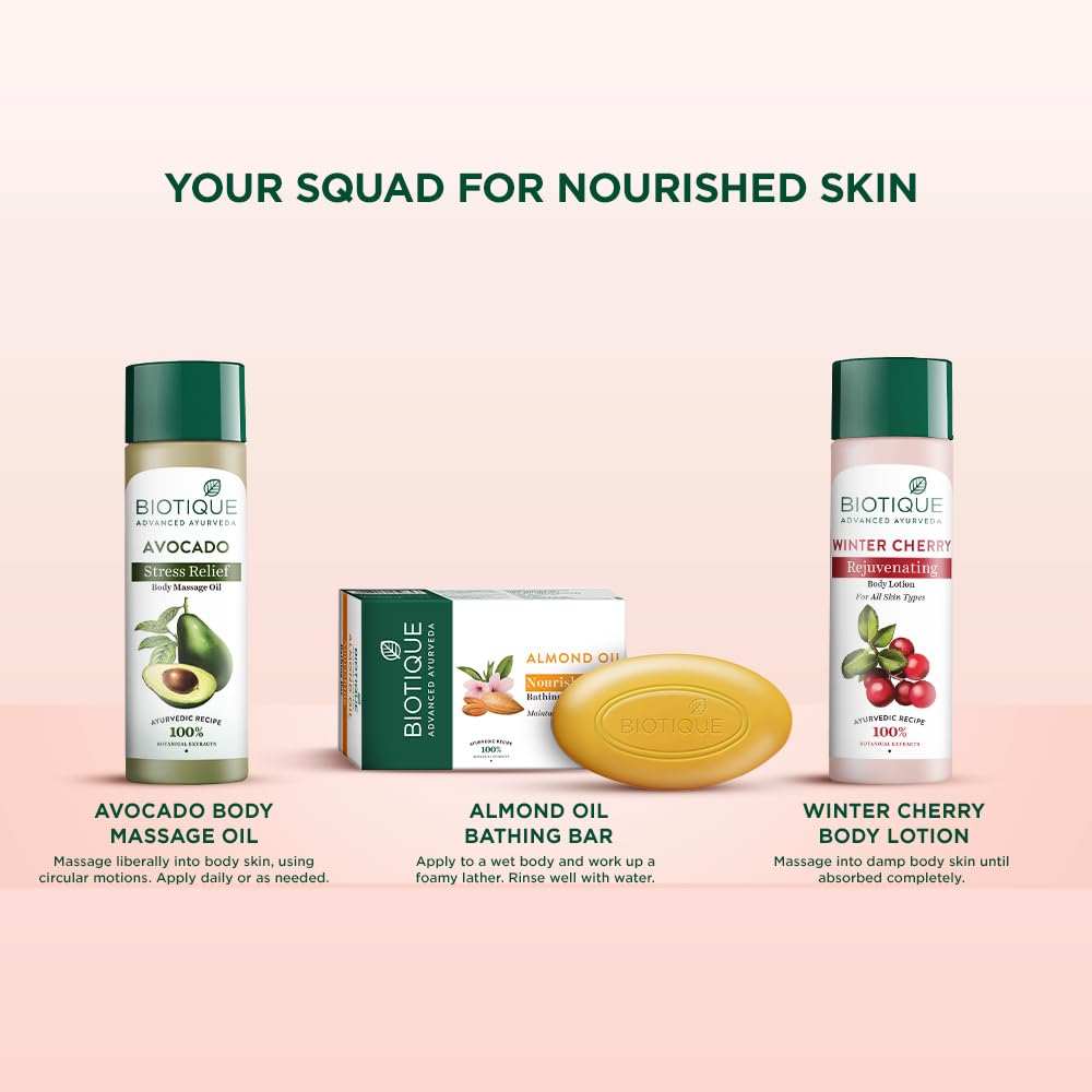 Biotique Almond Oil Nourishing Body Soap, 450g (150g x 3)