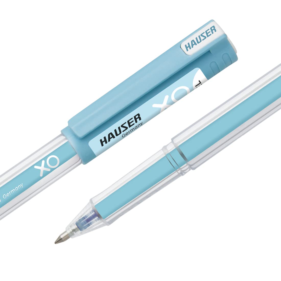 Hauser Germany Xo Jumbo Gel Pen Box Pack|0.6 Mm Tip Size|Water Proof Ink For Smooth Flow System|Comfortable Grip With Smudge Free Writing|Smooth,Sturdy&Refillable Pen|Blue Ink,Pack Of 20 Pens