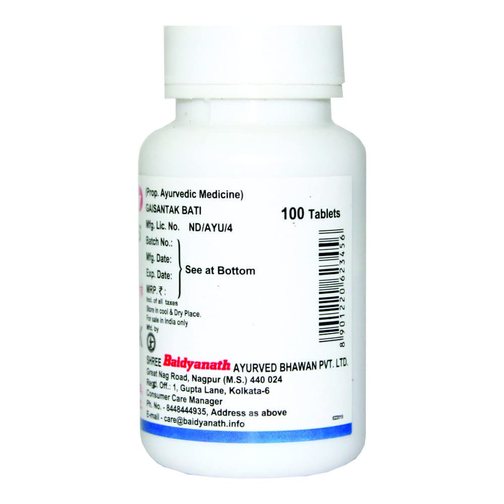 Baidyanath Asli Ayurved Gaisantak Bati - 100 Tablets | Ayurvedic Supplement for Acidity & Stomach Health