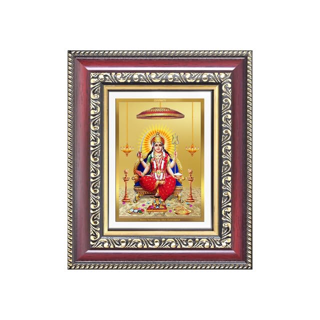 DIVINITI Santoshi Mata | Goddess of Contentment & Fulfilment Tabletop and Wall Frame in 24K Gold Plated Foil