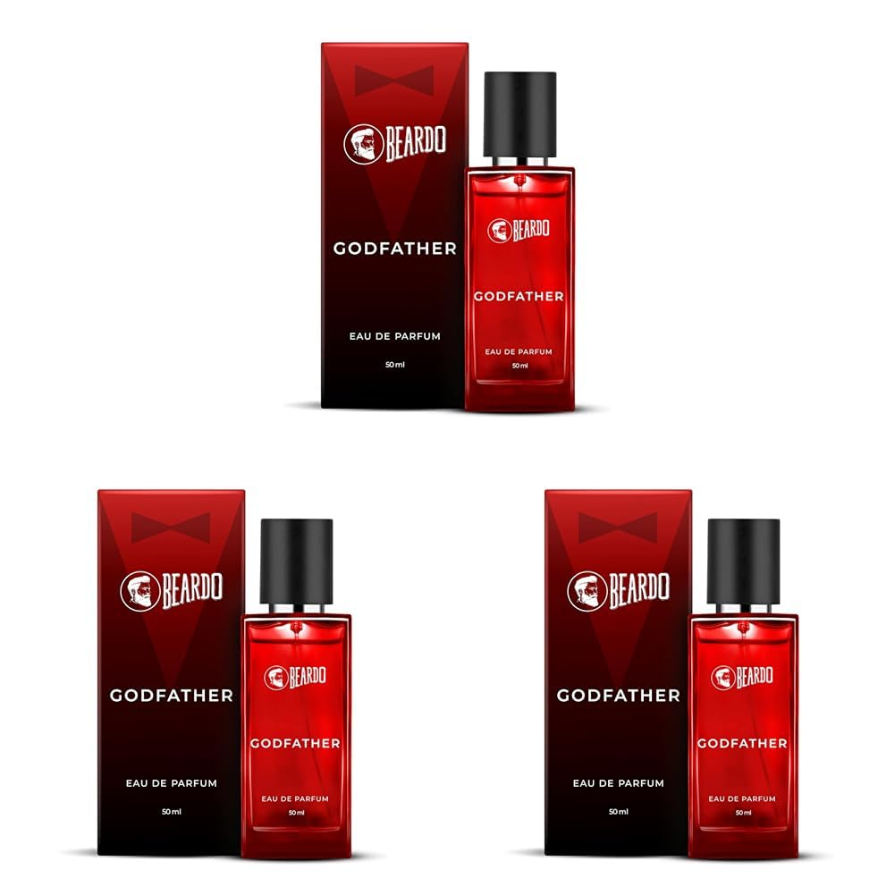 BEARDO Godfather Perfume For Men, 50Ml | Aromatic, Spicy Perfume For Men Long Lasting Perfume For Date Night Fragrance | Body Spray For Men | Ideal Gift For Men (Pack Of 3)