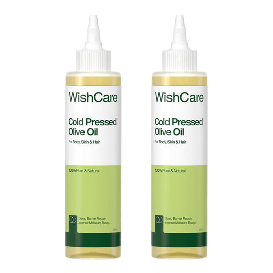 WishCare® 100% Pure Premium Cold Pressed Olive Oil for Hair & Skin - 200ml (Pack of 2)