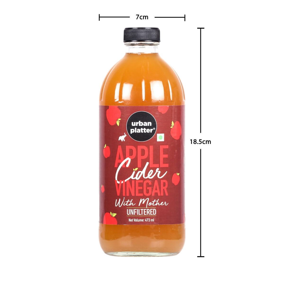 Urban Platter Apple Cider Vinegar with Mother, 473ml (Raw, Unfiltered and with The Mother)