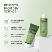Bare Anatomy Anti-Dandruff Shampoo & Conditioner Combo | Up to 100% Dandruff Control Reduces Dryness & Frizz | For All Hair Types | 250ml + 175gm