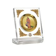 DIVINITI 24K Gold Plated Lord Murugan Acrylic Frame for Car Dashboard, Home Temple & Office Table | Premium Spiritual Gift, Blessings for Protection & Positivity, 8x7 cm Decorative Showpiece