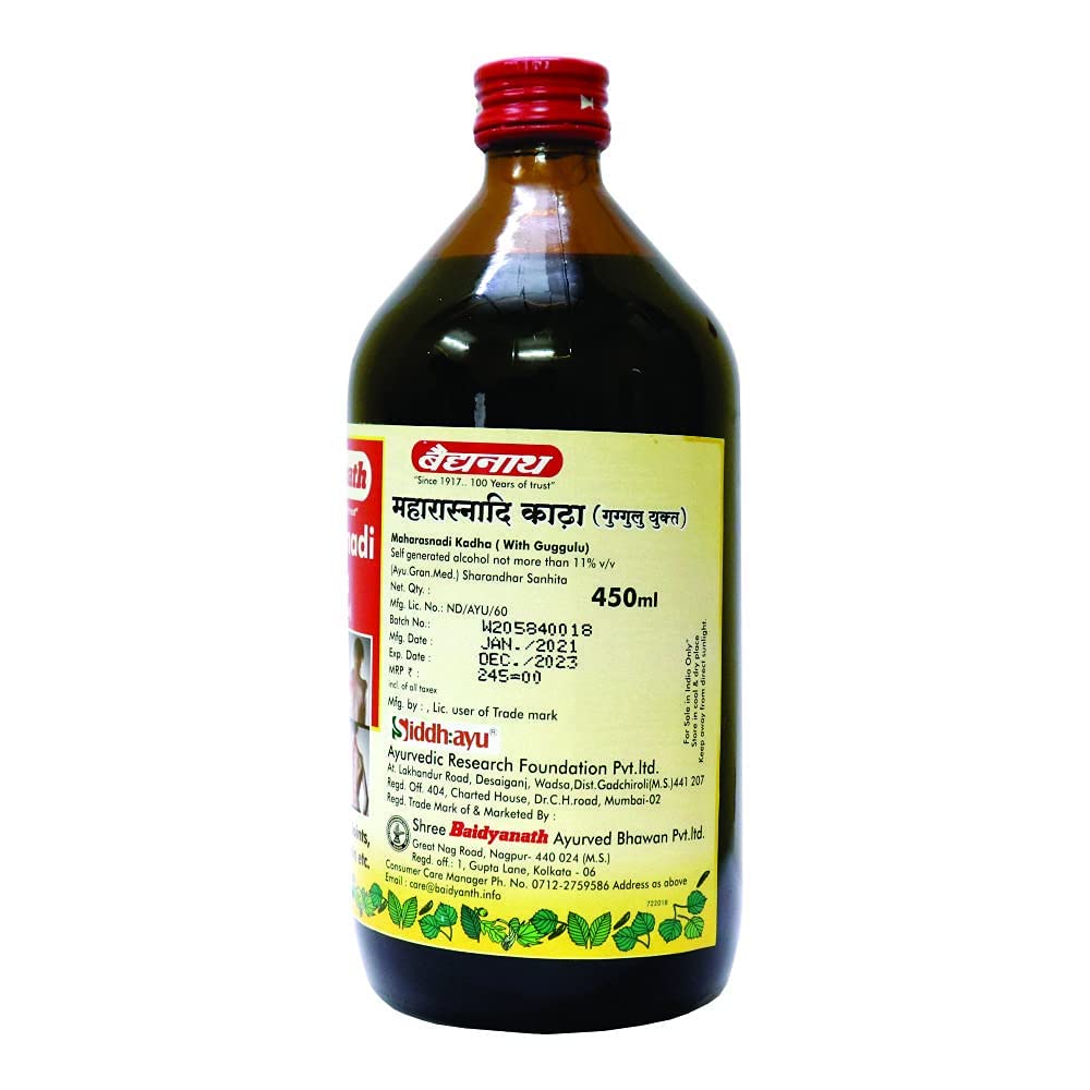 Baidyanath Asli Ayurved Maharasnadi Kadha With Guggulu Liquid-450Ml