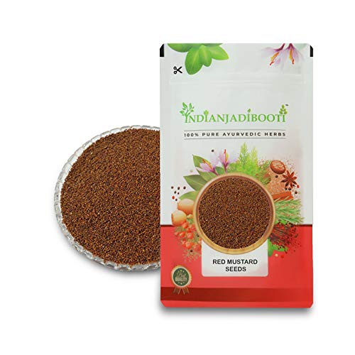 IndianJadiBooti Rai (Red Mustard Seeds) | Brassica juncea | 100 Grams Pack | (Pack Of 2)