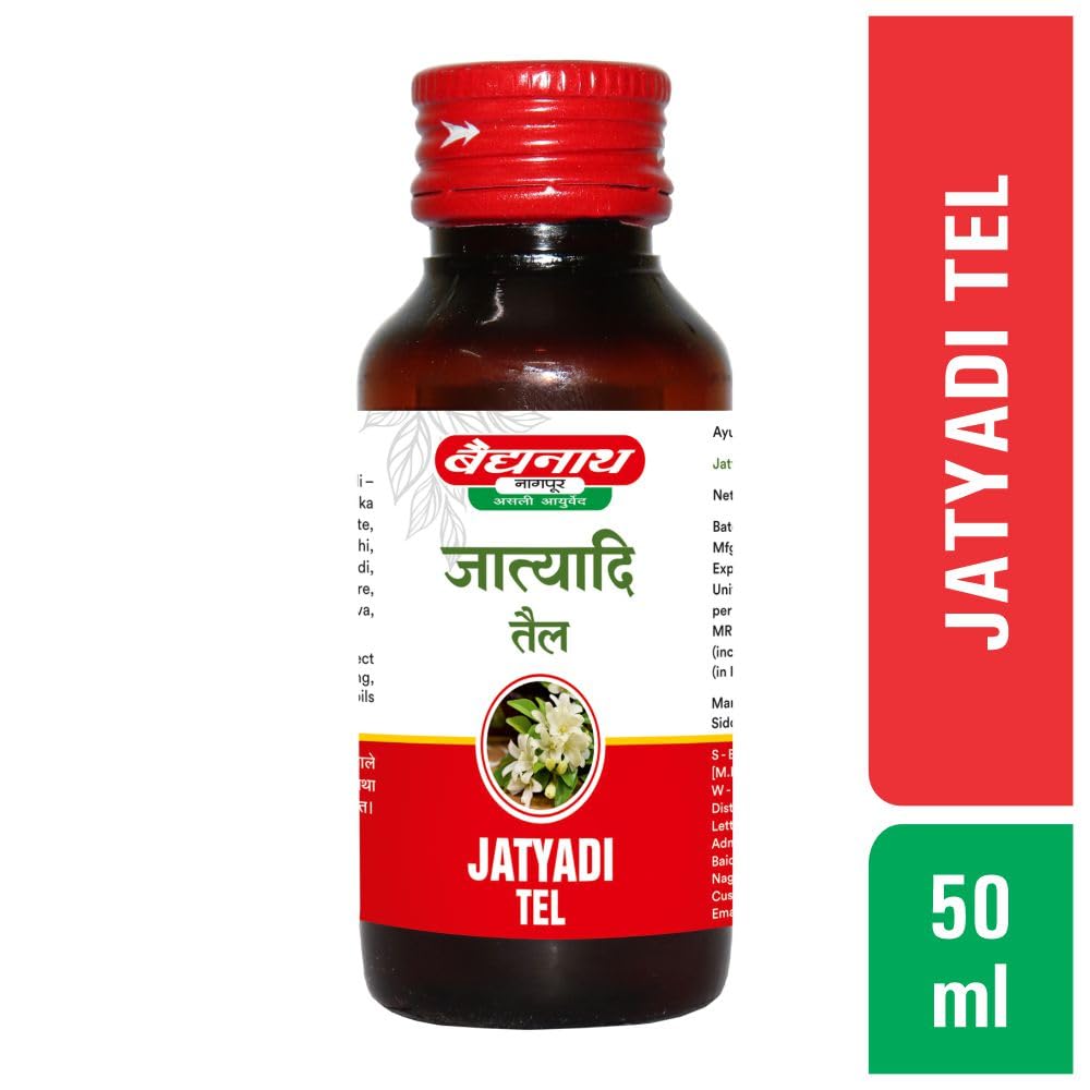Baidyanath Asli Ayurved Jatyadi Tel 50ml (Pack OF 2) | Ayurvedic Herbal Oil for Skin Care & General Wellness