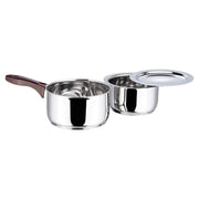 Vinod Stainless Steel Tope with Lid, 1 LTR & Sauce Pan Set, 1.8 LTR