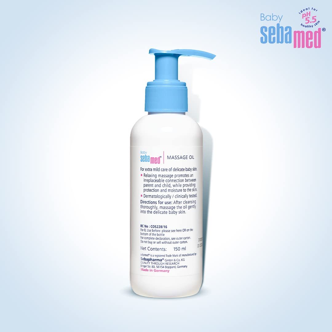 Sebamed Baby Massage Oil 150 ml| With Soya Oil|Non- greasy|Ideal for newborn | (Pack of 2)