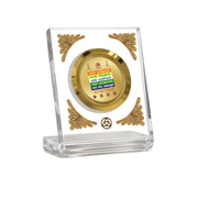 DIVINITI 24K Gold Plated Religious Car Dashboard Frame | Premium God Idol Frame for Car, Home Mandir & Office Table | Spiritual Gift, Decorative Showpiece | Namokar Mantra