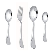Parage 25 Pieces Aura Stainless Steel Cutlery Set with Stand for Home & Kitchen (Contains: 6 Table Spoons, 6 Forks, 6 Tea Spoons, 6 Dinner Spoons, 1 Stand), Silver