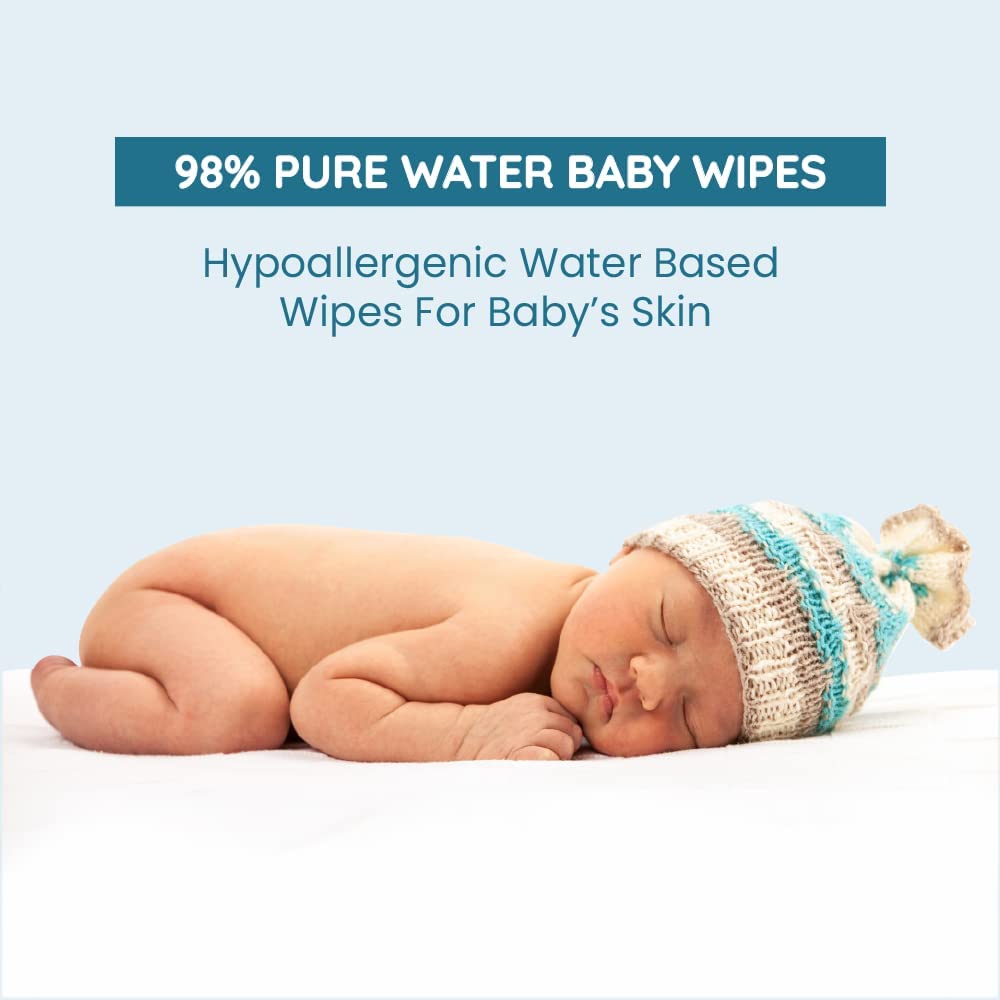 Mother Sparsh 98% Water Based Baby Wipes I Wet wipes made with Plant Fabric I 60 Pcs (Combo of 3)