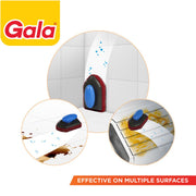 Gala Iron Bull Floor Scrub Pad, Bathroom Tile and Floor Cleaning Brush, 1 Piece with Plastic Handle