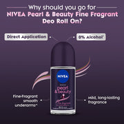 Nivea Women Deodorant Roll On, Pearl & Beauty Fine Fragrance For Fragrant Smooth & Beautiful Underarm Skin, 50ml&NIVEA Deodorant Roll On, Pearl & Beauty For Women 50ml