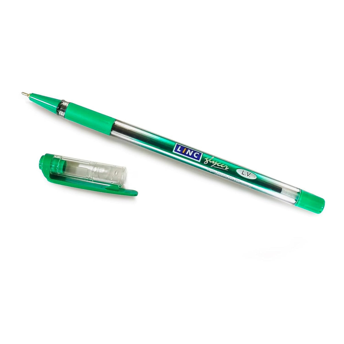 Linc 0.6 mm Glycer Smooth Ball Pen, Wallet Pack (Green Ink, Pack of 10)