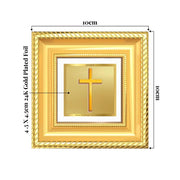 DIVINITI Holy Cross 24K Gold Plated Foil Tabletop Photo Frame for Home Décor, Prayer Room, Luxury Gifting | DG Frame 015 S1A (10x10 CM)