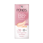 Pond's BB+ Cream Ivory Instant Spot Coverage + Light Makeup Glow Vitamin Enriched Foundation SPF 30 PA+++ 30g & Pond's Light Moisturiser Cream 100ml