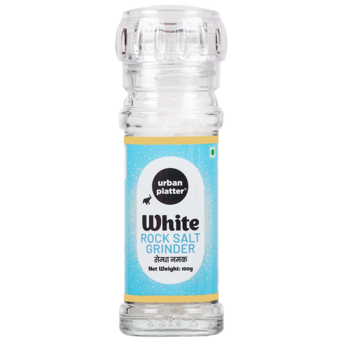 Urban Platter White Rock Salt Grinder, 100g (Sendha Namak | Easy to Grind | Free from Micro-Plastics | Pure & Natural | Rich in Natural Minerals)