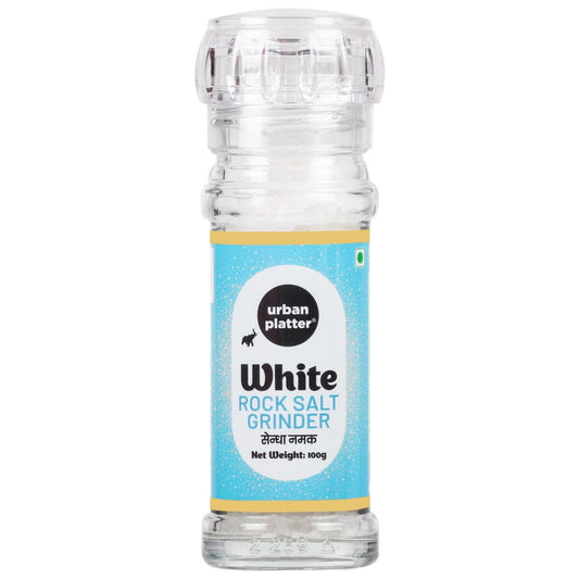 Urban Platter White Rock Salt Grinder, 100g (Sendha Namak | Easy to Grind | Free from Micro-Plastics | Pure & Natural | Rich in Natural Minerals)