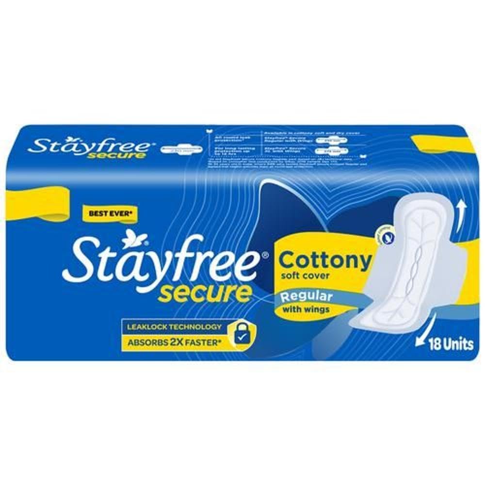 STAYFREE Secure Cottony Soft Regular Sanitary Pad (Pack of 4)