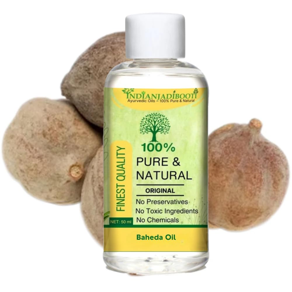 IndianJadiBooti Pure Baheda Hair & Scalp Oil | Traditional Botanical Infusion for Hair Luster, Scalp Wellness & External Grooming Rituals |100ml