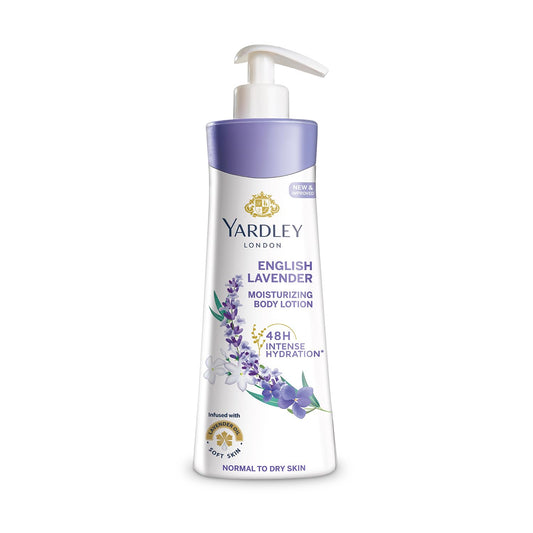 Yardley London English Lavender Moisturizing Body Lotion With Germ Shield| Infused With Lavender Oil| Daily Use Hand & Body Lotion With Natural Floral Extracts For Women| 400ml