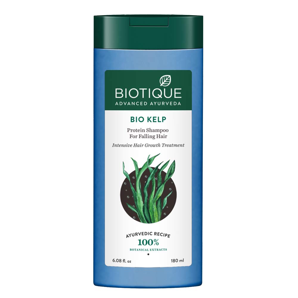 Biotique Bio Fruit Whitening Lip Balm, 12g & Biotique Bio Kelp Protein Shampoo for Falling Hair Intensive Hair Regrowth Treatment, 180ml